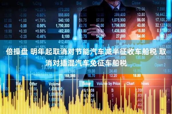 倍操盘 明年起取消对节能汽车减半征收车船税 取消对插混汽车免征车船税